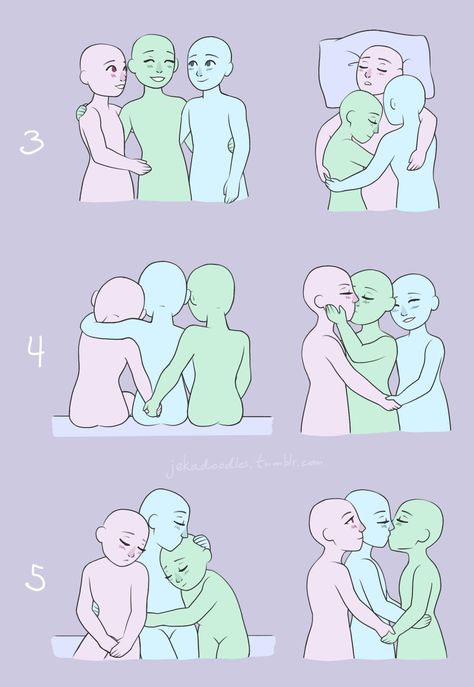 This looks like a polamory relationship and it's just really cute! Poly Couple Poses Reference, Poly Relationships Anime, Polygamous Relationships Drawing, Poly Couple Base, Thruple Couple Art, Poly Base Drawing, Poly Drawing Reference, Poly Date Ideas, Relationship Dynamics Poly