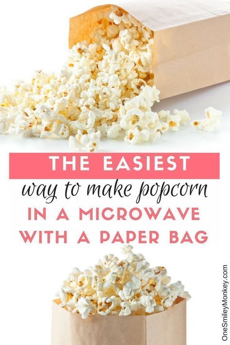 Popcorn Recipes Microwave, Popcorn In A Paper Bag, Brown Bag Popcorn, Popcorn In A Bag, Paper Bag Popcorn, Diy Microwave Popcorn, Cooking Popcorn, Homemade Microwave Popcorn, Making Popcorn