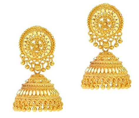 Jhumka Design, Gold Tops, Dangler Earrings, Jhumki Earrings, Traditional Earrings, Women's Jewelry Sets, Valentine Birthday, Jhumka Earrings, 24kt Gold