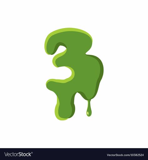 Slime Font, Alphabet With Numbers, Latin Alphabet, Green Slime, Number 3, Halloween Design, Slime, Png Images, Vector Images