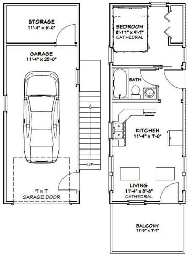 12x32 Tiny House Floor Plans, Prefab Cottage, Carriage House Apartments, Garage Apartment Floor Plans, Studio Floor Plans, 1 Car Garage, Narrow Lot House, Small Floor Plans, Garage Apartment Plans