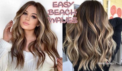 Nails, hairstyles, fashion trend and makeup tips - Inspired Beauty Hairstyles Fast, Beach Waves Long Hair, Diy Beach Waves, Easy Beach Waves, Perfect Beach Waves, Beachy Hair, Barrel Curls, Curling Hair With Wand, Curling Wand