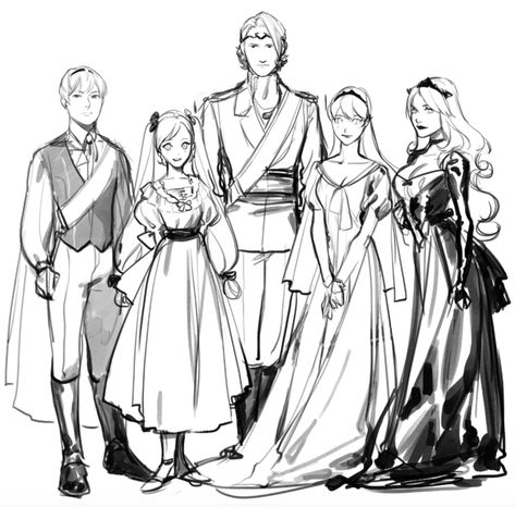 Leo, Elise, Xander, Corrin, and Camilla Family Portrait Drawing, Royal Family Portrait, Family Portrait Poses, Seni 2d, Family Drawing, Fire Emblem Characters, Fire Emblem Fates, Fire Emblem Awakening, Fire Emblem Heroes