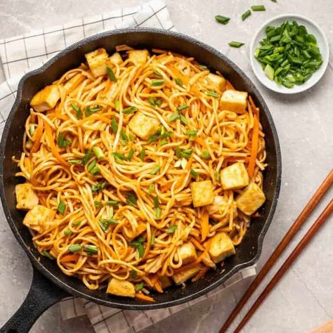 Vegan Peanut Butter Noodles with Crispy Tofu – My Plantiful Cooking Tofu Peanut, Peanut Butter Noodles, Thai Peanut Noodles, Butter Noodles, Tofu Noodles, Pan Fried Tofu, Peanut Noodles, Thai Peanut, Buttered Noodles