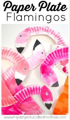 Pink Activities, Safari Crafts, Jungle Crafts, Zoo Crafts, Flamingo Craft, Paper Plate Crafts For Kids, Pink Crafts, Kids Crafting, Animal Crafts For Kids