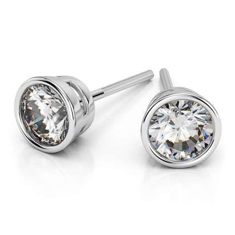 Bezel Diamond Stud Earrings in White Gold http://www.brilliance.com/diamond-stud-earrings#Bezel-Stud-Earrings Vs1 Diamond, Bezel Earrings, Bezel Set Diamond, Diamond Stud Earrings, Diamond Stud, Bezel Diamond, Fine Jewellery Earrings, Diamond Bracelets, Minimalist Earrings