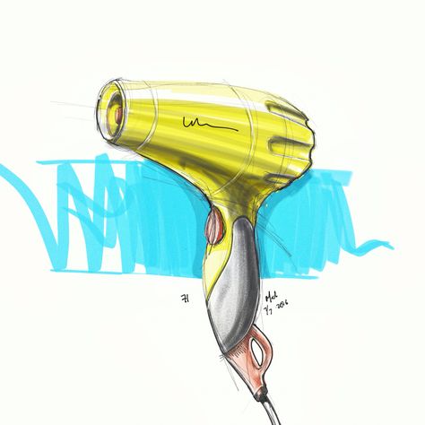 Sketch made with Adobe sketch on iPad Pro by me Hairdryer Sketch, Hair Dryer Sketch, Structural Drawing, Thumbnail Sketches, Texture Drawing, Object Drawing, Industrial Design Sketch, Id Design, Art Diary