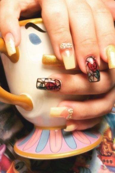 Beauty And The Beast Make Up, Beauty And The Beast Quinceanera, Beauty And The Beast Nails, Beauty And The Beast Quince, Beauty And Beast Birthday, Beauty And The Beast Art, Quince Nails, Beauty And Beast Wedding, Quinceanera Nails