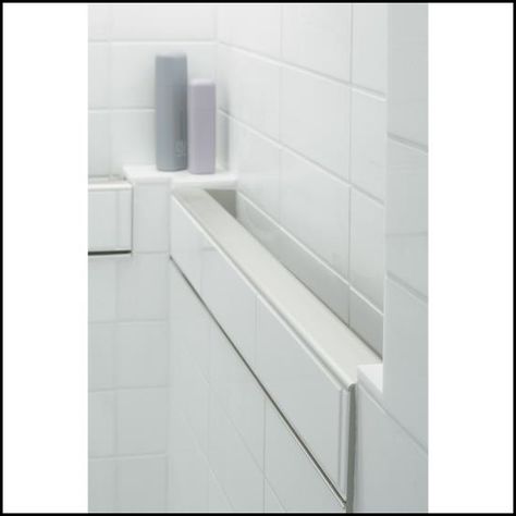 Grab bars that don't look too obvious.... Hidden Shower, Shower Grab Bar, Refinish Bathtub, Bar Rail, Grab Bars In Bathroom, Accessible Bathroom, Bathroom Accents, Grab Bar, Grab Bars