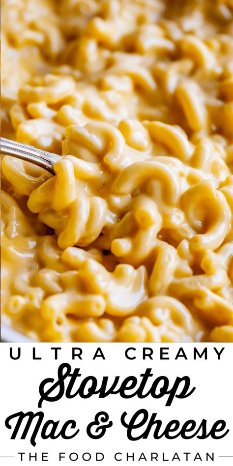 Easy Creamy Mac And Cheese Recipe, Mac And Cheese One Pot, Mac And Cheese With Velveeta, Easy Mac And Cheese Recipe, Easy Mac N Cheese Recipe, Boxed Mac And Cheese, Stovetop Mac And Cheese, The Food Charlatan, Easy Mac And Cheese