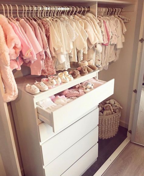 Closet With Chest Of Drawers Inside, Baby Rooms, Closet Organization, Chest Of Drawers, Baby Room, Drawers, Pink, Closet, Home Decor