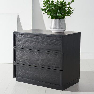 Streamlined storage. With its compact footprint and simple, knobless design, this dresser is versatile enough to work in any space. Choose from a range of finishes to mix and match with your space, then experiment by styling it with your favourite candle and a vase of fresh flowers. Arrives fully assembled. | Joss & Main Hudson 3 Drawer 29" W Dresser Black 26.0 x 29.0 x 18.25 in, Wood | C006515011_632422525 | Wayfair Canada Dresser Black, Favorite Candle, Dresser Wood, 3 Drawer Dresser, Lantern Wall, Set Decor, Primary Bedroom, Wood Chest, Black Furniture