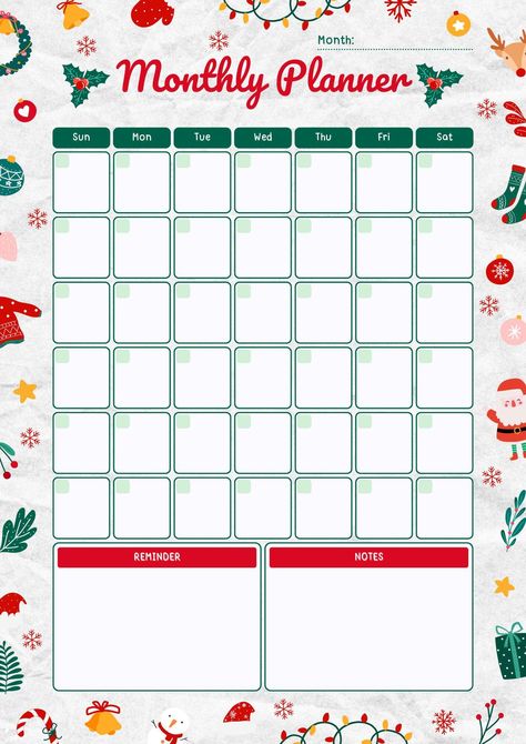 White Green Red Cute Playful Hand Drawn Christmas Monthly Planner, Christmas Monthly Planner. The holiday season is about spending quality time with our families and friends, creating lasting memories together. As joyful as this season is, trying to organize everything from gifts to festive menus to fun activities with the kids can sometimes be overwhelming. This printable Christmas planner is designed to help you get organized for all the different aspects of this holiday season. You can print Printable Christmas Planner, Christmas To Do List, Hand Drawn Christmas, Monthly Planner Template, Planner Sheets, Christmas Planner, Christmas Templates, List Template, Printable Christmas