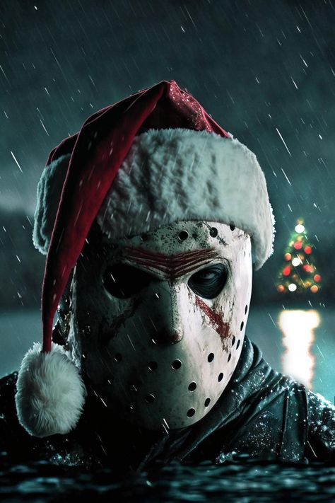 Jason Voorhees Christmas, Jason Voorhees Wallpaper, Wallpapers 2024, Reaper Art, Jason Vorhees, Christmas Horror, Grim Reaper Art, Halloween Wallpaper Backgrounds, Scary Movie Characters