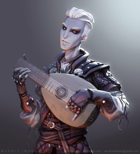 ArtStation - Jecht - Changeling Bard Commission, April Marble Dnd Bard, Heroic Fantasy, Roleplay Characters, Fantasy Races, Dungeons And Dragons Characters, Dnd Art, Dark Elf, Arte Fantasy, Fantasy Rpg