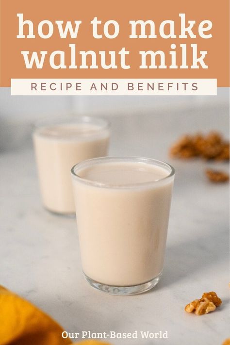 Ever wondered how to kick your dairy-free game up a notch? Click here to unveil the simple secrets behind making your own delicious walnut milk! Walnut Milk Benefits, Infused Milk Recipes, Walnut Milk Recipe, Walnut Milk, Milk Drinks, Homemade Nut Milk, Milk Benefits, Healthier Options, Blended Drinks