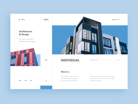 Architecture & Design Agency Web-site concept xd clean minimal architecture house blue design web ui site concept Webdesign Portfolio, Design De Configuration, Clean Web Design, Web Design Quotes, Best Website Design, Flat Ui, Webdesign Inspiration, Modern Web Design, Creative Web Design