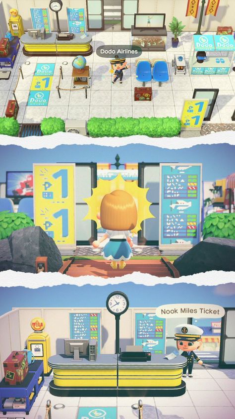 Animal Crossing Airport Color, Acnh Airport Designs, Acnh Airport Waiting Area, Acnh Entrance Inspiration Airport, Airport Animal Crossing, Acnh Airport Entrance, Animal Crossing Entrance Ideas Airport, Animal Crossing Airport Entrance, Acnh Airport