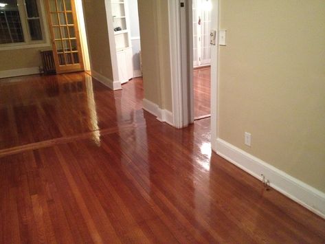 Red Mahogany Floors, Floors With White Walls, Mahogany Floors, Refinishing Floors, Oak Floors, Benjamin Moore, White Walls, Pottery Barn, Hardwood Floors