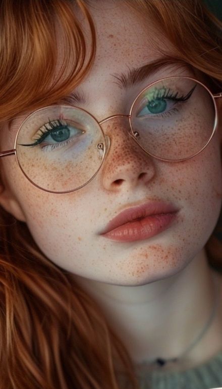 Hair And Glasses, Red Hair Freckles, Beautiful Freckles, Red Haired Beauty, Red Hair Woman, Beautiful Red Hair, Ginger Girls, Redhead Beauty, Model Face