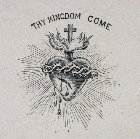 Crucifix Tattoo, Catholic Tattoos, Sacred Heart Art, Biblical Tattoos, Sacred Heart Tattoos, Thy Kingdom Come, Heart Tattoo Designs, Kingdom Come, American Traditional Tattoo