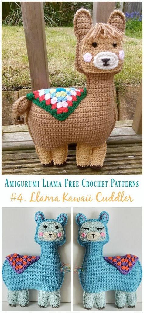 Crochet Llama Kawaii Cuddler Amigurumi Free Pattern - Free #Amigurumi; #Llama Toy Softies Crochet Patterns Free Form Crochet, Crochet Llama, Llama Toy, Granny Square Häkelanleitung, Alpaca Toy, Animal Gifts, Crochet Pillow Pattern, Crochet Baby Toys, Toy Crochet