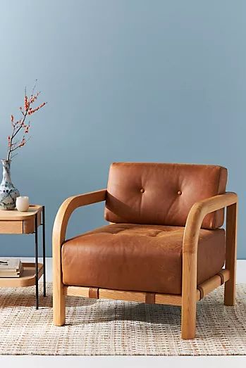 New Spring Home and Furniture Décor | Anthropologie Aesthetic Advice, Styling Services, Brown Leather Couch, Sculptural Chair, Leather Chaise, Upholstered Accent Chairs, Leather Couch, Arm Chairs, Boho Living