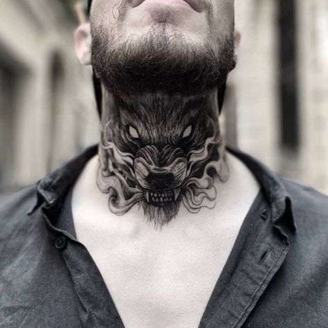 Front Neck Tattoos For Men, Kneck Tattoos, Neck And Throat Tattoos Men, Cool Neck Tattoos, Back Of Neck Tattoo Men, Simple Neck Tattoos, Neck Tattoos For Men, Hals Tattoo Mann, Shen Long Tattoo