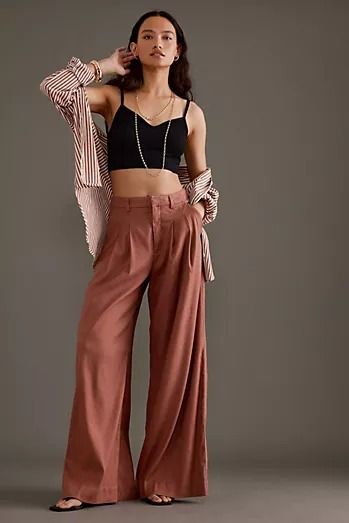 Anthropologie Uk, Glam Chic, High Fashion Street Style, Wide Leg Trousers, Top Rated, Anthropologie, Cool Outfits, Wide Leg, Trousers