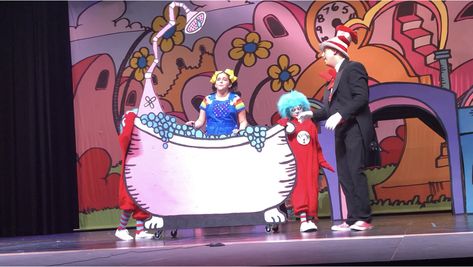 Seussical Jr, Video Set, Theatre Props, Video Setting, Cat In The Hat, Hat Ideas, Cardboard Crafts, Stage Design, Set Design