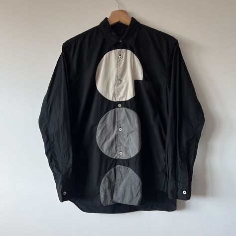 Comme Des Garcons Shirt Circle Applique Shirt Black  | eBay Come Des Garcons, Circle Applique, Comme Des Garcons Shirt, Design Clothing, Applique Shirts, Everyday Outfit, Des Garcons, Comme Des Garcons, Side Effects