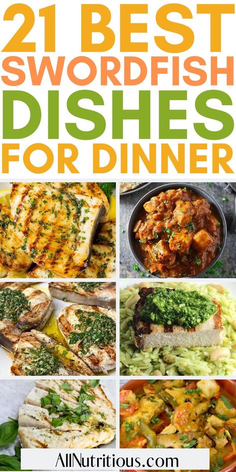 If you are wanting to enjoy more delicious recipes with swordfish you need to try these mouth-watering swordfish recipes. These flavorful swordfish dishes are super easy to make for an easy swordfish recipe any night of the week. Leftover Swordfish Recipes, Seared Swordfish Recipes, Sauce For Swordfish, Sides For Swordfish, Swordfish Recipes Baked In Foil, Broiled Swordfish Recipes, Swordfish Seasoning, Blackened Swordfish Recipes, What To Serve With Swordfish