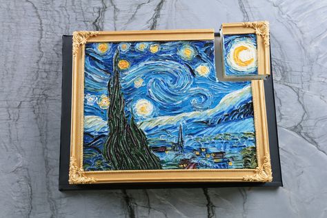 The Starry Night Cake - Edible Painting Starry Night Cake, Vanilla Sheet Cake, Vanilla Sheet Cakes, Half Sheet Cake, Rosanna Pansino, Starry Night Painting, Baking Recipe, Meringue Buttercream, The Starry Night