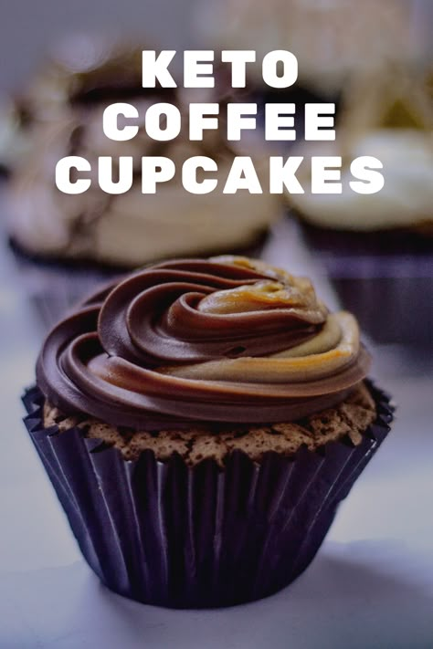 Keto Coffee Cupcakes Keto Chocolate Cupcakes, Sugar Free Cupcakes, Homemade Cream Cheese Frosting, Chocolate Cupcakes Recipe, Low Carb Cupcakes, Keto Cupcakes, Homemade Cream Cheese, Coffee Cupcakes, Keto Coffee