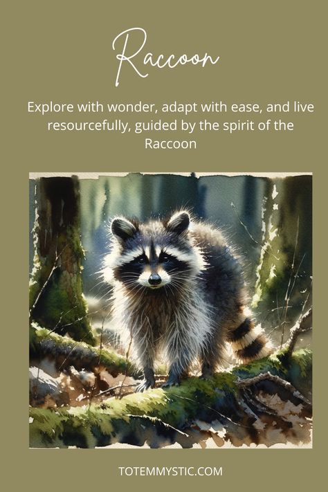 Raccoons, symbolizing curiosity, dexterity, and intelligence, navigate challenges with ease. Invoke the raccoon spirit to enhance your problem-solving skills.
#spirit animal
#spiritual meaning
#totem
#power animal Raccoon Symbolism, Watercolor Quotes, Totem Animals, Seeking Knowledge, Animal Communication, Watercolor Quote, Power Animal, Spirit Animals, Art And Literature