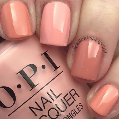 opi Hopelessly Devoted to OPI (middle nail) vs A Great Opera-tunity (pointer nail)vs I'll Have a Gin & Tectonic (ring nail) vs Barking Up The Wrong Sequoia (pinky nail) Peach Nail Polish Colors, Peach Nail Color Ideas, Peach Nails Opi, Apricot Nail Color, Opi Peach Nail Polish, Sorbet Nails, Salmon Nails, Peach Colored Nails, Peach Nail Polish