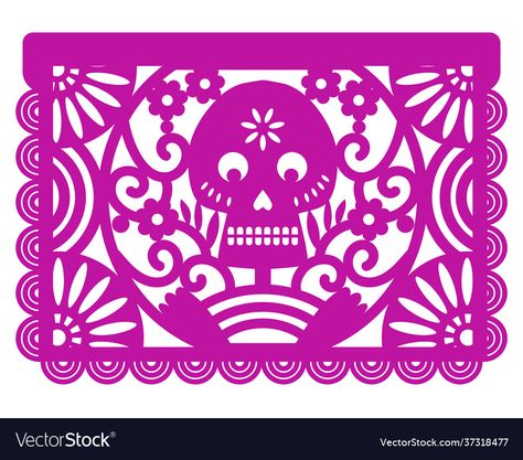 Mexican Papel Picado, Mexican Halloween, Banner Vector, Funny Emoji, Paper Garland, Halloween Images, Free Svg, Dia De Muertos, Creative Design