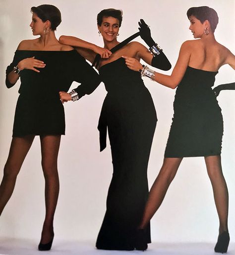 1980's little black dresses New Wave Fashion, 1980s Glamour, 80s Glamour, Dresses Hairstyles, Hairstyles And Makeup, 1980 Fashion, Black Dress Style, 80s Women, Glamour Dress