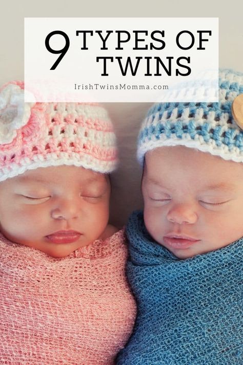 There are two types of twins, Identical and Fraternal that are the most commonly recognized. However, seven others are less common, such as Half-Identical, Mirror Image, Mixed Chromosome, Superfecundation, Superfetation, Conjoined, and Parasitic. Twin Nurseries, Types Of Twins, How To Conceive Twins, Getting Pregnant With Twins, Irish Twins, Twin Onesies, How To Conceive, Raising Twins, Disney Babies