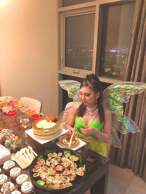 Fairy Theme Birthday Party Aesthetic, Birthday Party At Home Aesthetic, Fairy Birthday Party Aesthetic, Fantasy Birthday Party Aesthetic, Fairy Adult Party, Fairycore Party Theme, Fantasy Party Aesthetic, Fairy Sweet 16 Theme, Fairy Birthday Party Ideas Aesthetic