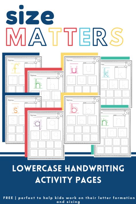 Handwriting Practice - Lowercase Letters - One Beautiful Home Lowercase Letters Practice, Letter Formation Worksheets, Free Handwriting Worksheets, Kids Handwriting Practice, Kids Handwriting, Kids Sheets, Handwriting Practice Sheets, Printing Practice, Free Handwriting