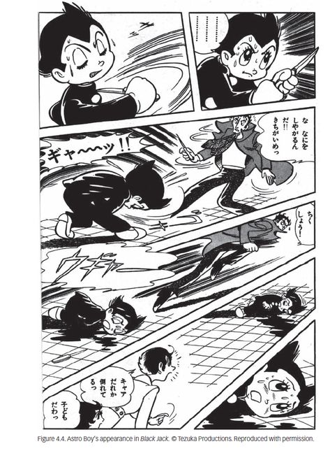 Astro Boy in a Black Jack Manga. Wish I knew what was going on here. Osamu Tezuka Art Style, Osamu Tezuka Art, Black Jack Manga, Upa Style, Retro Manga, Tezuka Osamu, Osamu Tezuka, Comic Layout, Retro Graphics