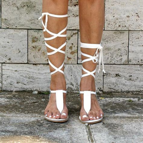 Womens Strappy Sandals, Lace Up Gladiator Sandals, Sandals Gladiator, Elegant Flats, Roman Sandals, Leather Gladiator Sandals, Ancient Greek Sandals, Greek Sandals, Fashion Sandals