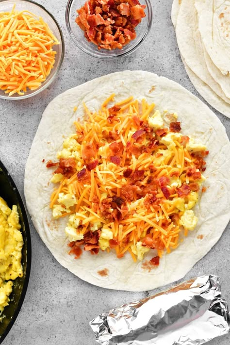 Quesadilla Board, Egg Cheese Quesadilla, Best Cheese For Quesadillas, Cheese Quesadilla Recipe, Make Ahead Breakfast Burritos, Eggs Cheese Breakfast, Breakfast Quesadillas, Freezer Breakfast Burritos, Bacon Egg Cheese