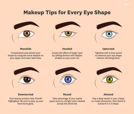 Guide to Finding Your Eye Shape + Makeup Tips for Each Shape | IPSY Eye Shape Makeup, Almond Eye Makeup, Monolid Eyes, How To Use Makeup, Shape Meaning, Almond Eyes, Applying Eye Makeup, Almond Shape, Lower Lashes