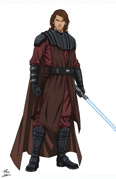 Sith Anakin Fanart, Anakin Clone Wars Fanart, Grey Jedi Concept Art, Anakin Skywalker Ashoka, Jedi Reference, Dark Side Anakin, General Skywalker, Anakin Skywalker Clone Wars, Star Wars Character Design