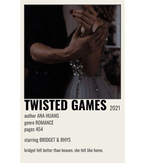 Twisted Games Polaroid Poster, Twisted Love Polaroid Poster, Twisted Love Poster, Books Couple, Twisted Men, Rhys Larsen, Divergent Book, Games Poster, Dark Elements