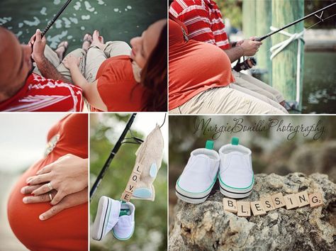 Fishing maternity shoot. My sister and brother in law love to fish. Wanted to do something a little different for their maternity session. Think it worked out. Fishing Photo Shoot, Maternity Photography Poses Pregnancy Pics, Sister And Brother, Fishing Photography, Maternity Inspiration, Maternity Photography Poses, Maternity Poses, Brother In Law, Maternity Shoot