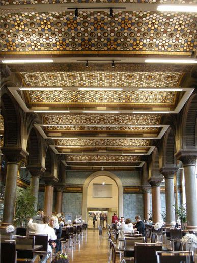 cafe at the art gallery in Leeds, England Art Gallery Cafe, Library Ceiling, Graduation Shoot Ideas, Festival Ticket, Gallery Light, Leeds Art Gallery, Leeds Festival, Leeds England, Leeds United Fc