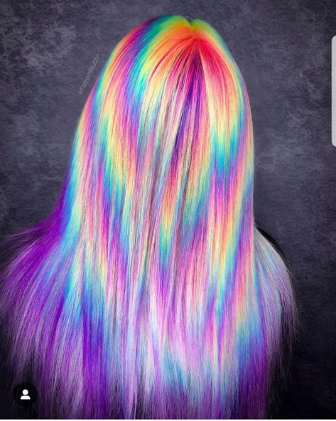 Holographic Hair, Vivid Hair Color, Rainbow Hair Color, Rainbow Prism, Neon Hair, Hair Color Crazy, Bright Hair Colors, Multicolored Hair, Beautiful Hair Color